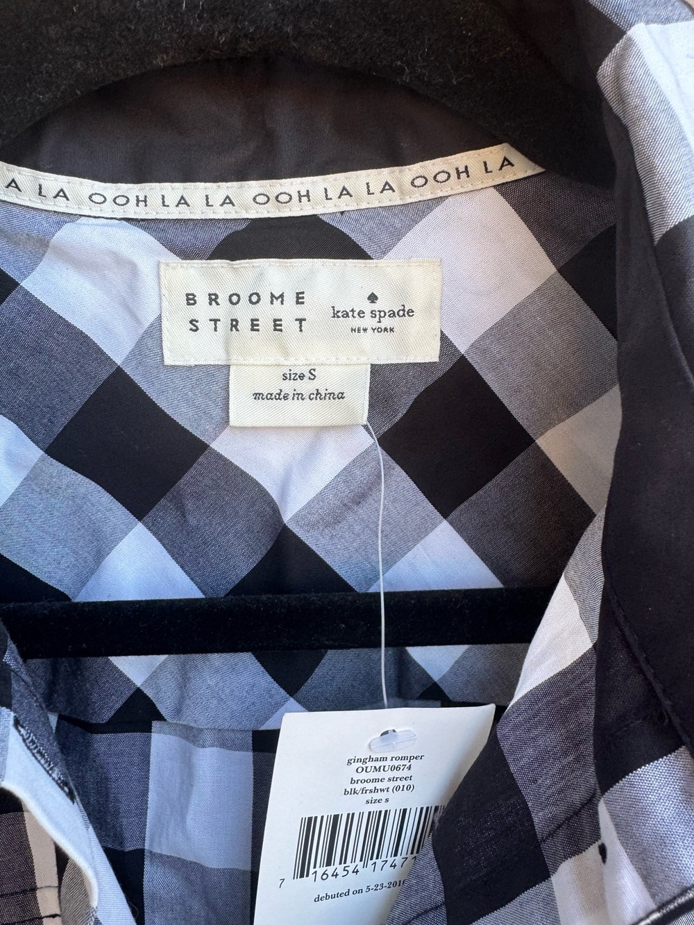 Brooke Street x kate spade Black and White Gingham Romper Size small - Picture 6 of 7